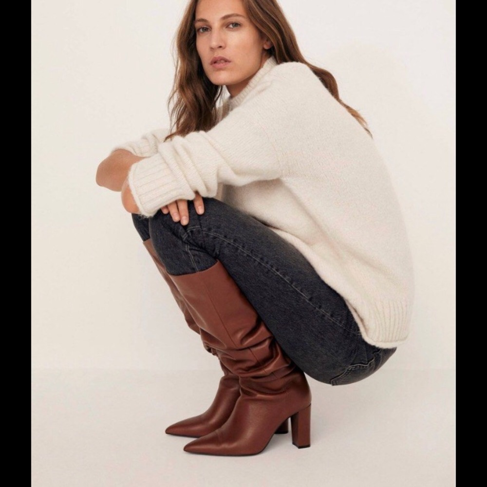 *NWT* Mango Roma Knee High Leather Boot 8.5